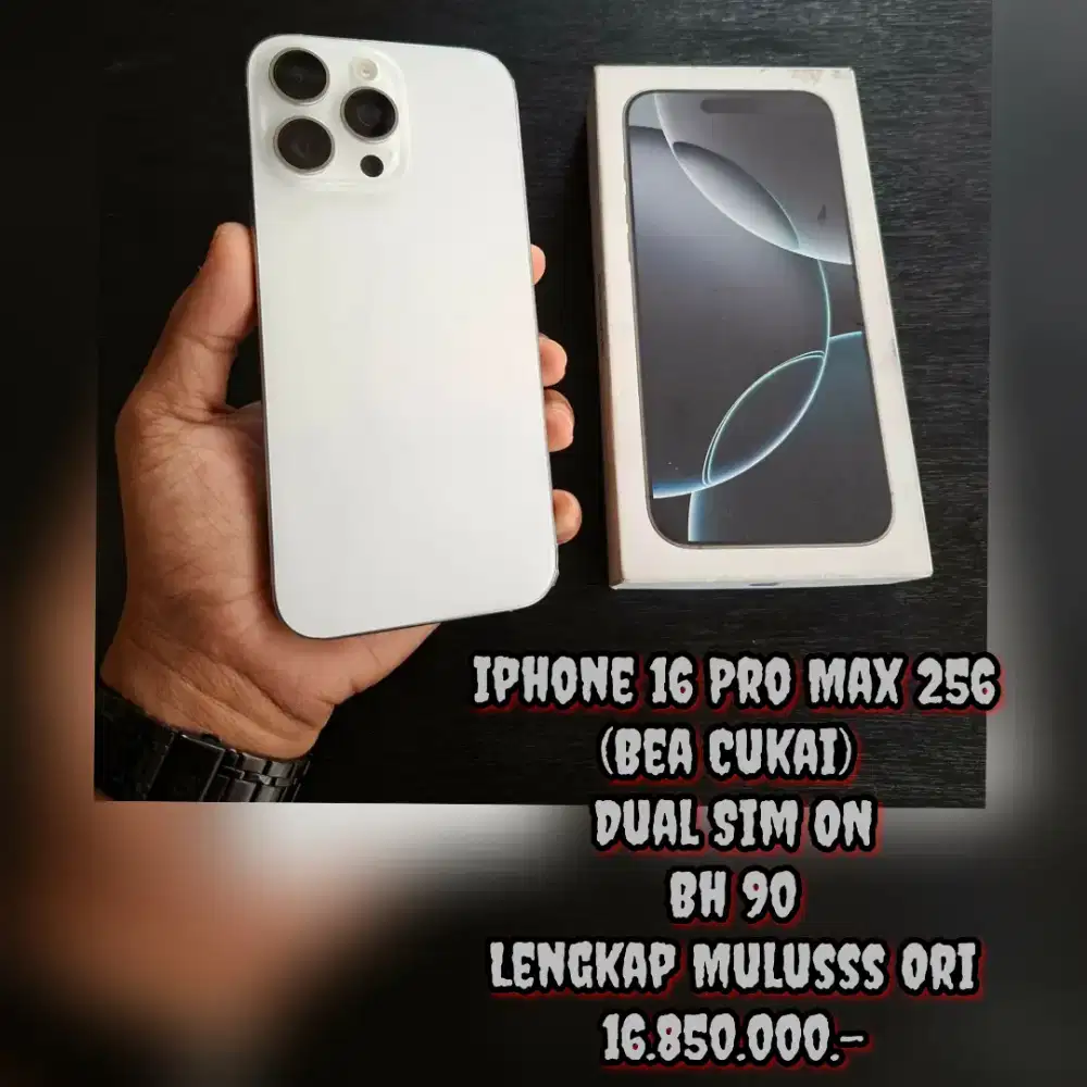 Iphone 16 Pro Max 256 (Bea Cukai) Bh 90 Dual Sim On