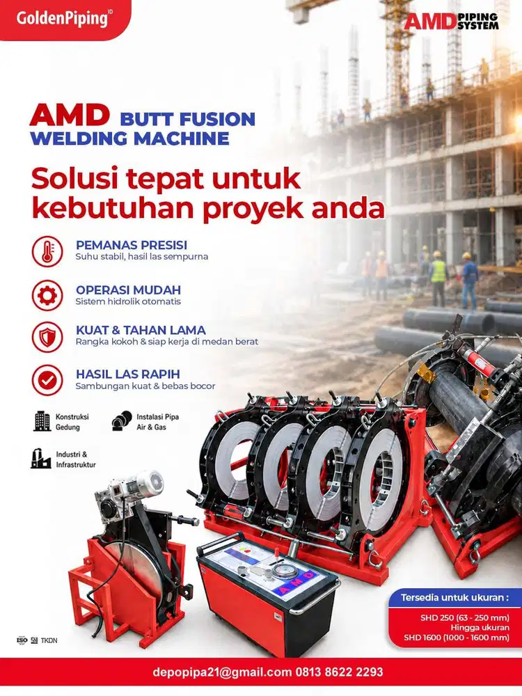 MESIN LAS PIPA HDPE HYDRAULIC AMD