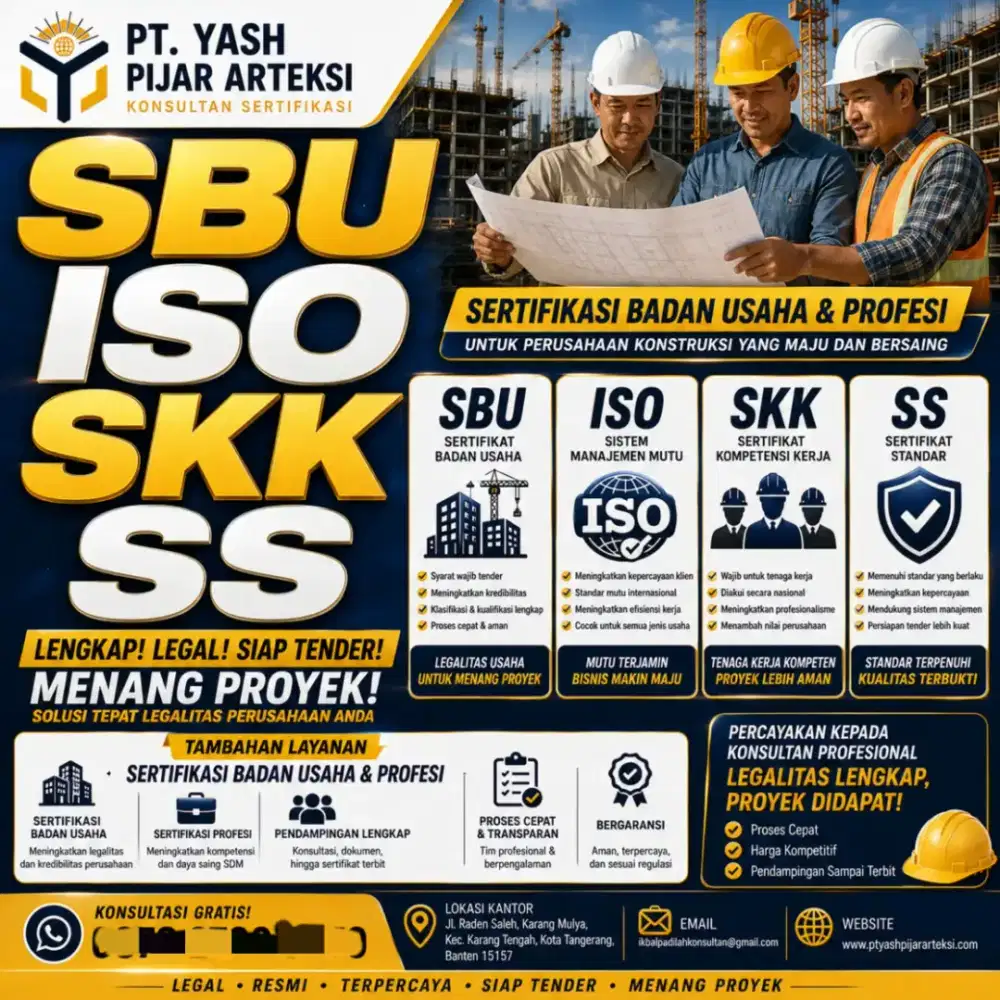 JASA BUAT SBU, ISO, SKK, DLL