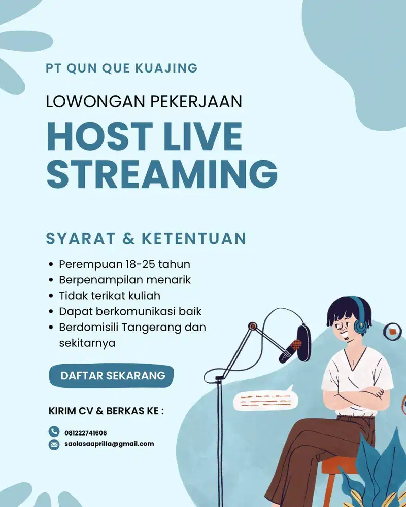 Lowongan Kerja Host Live Streaming