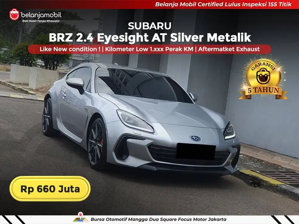 [ KM LOW 1RB ] Subaru BRZ 2.4 Eyesight AT Silver 2024/2025