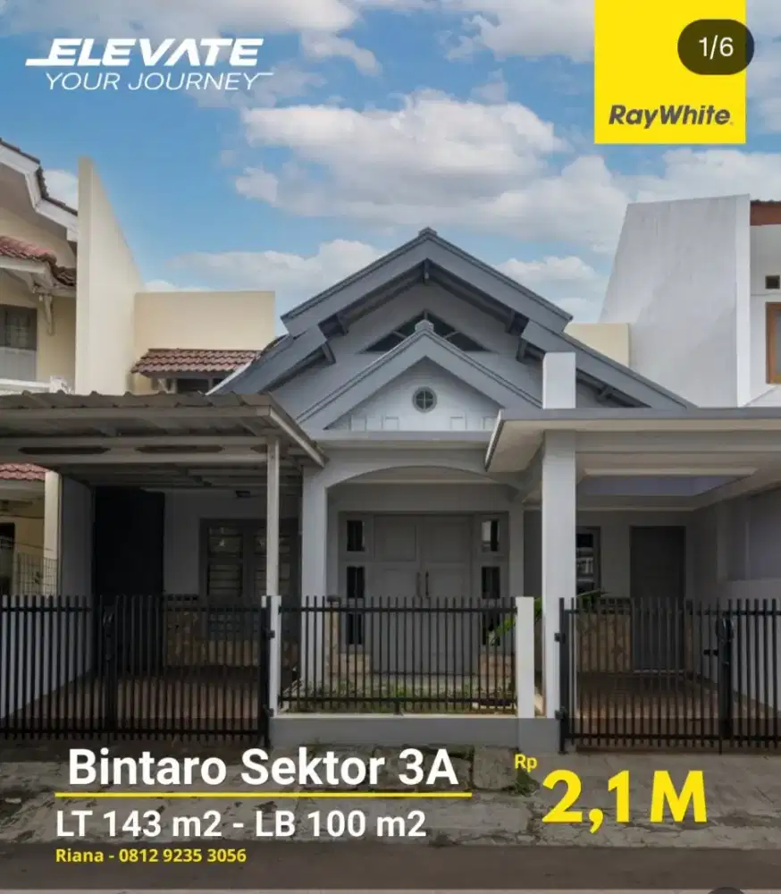 Rumah 2 carport Luas di Bintaro Jaya Dekat stasiun Pondok Ranji
