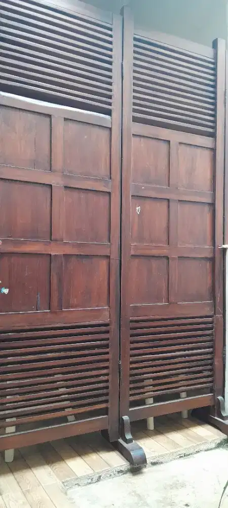 Sekat 3 pasang vintage aesthetic kayu jati