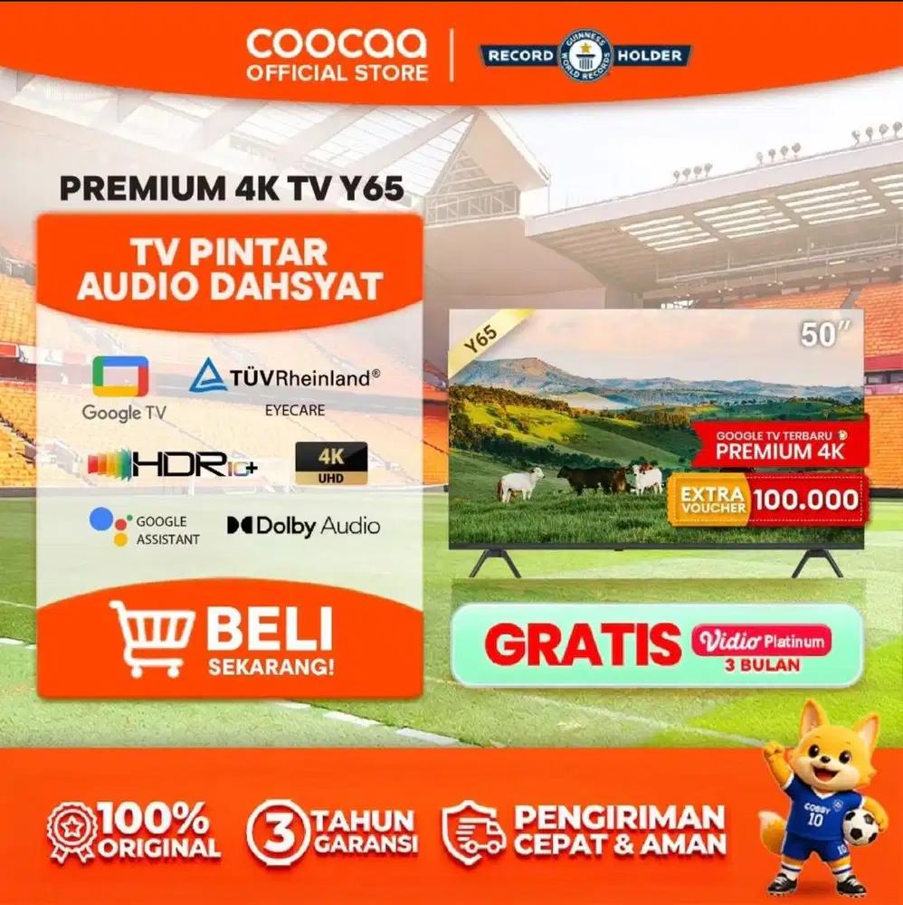 DIJUAL COOCAA TV 50 INCH 50Y65 BU MURAH