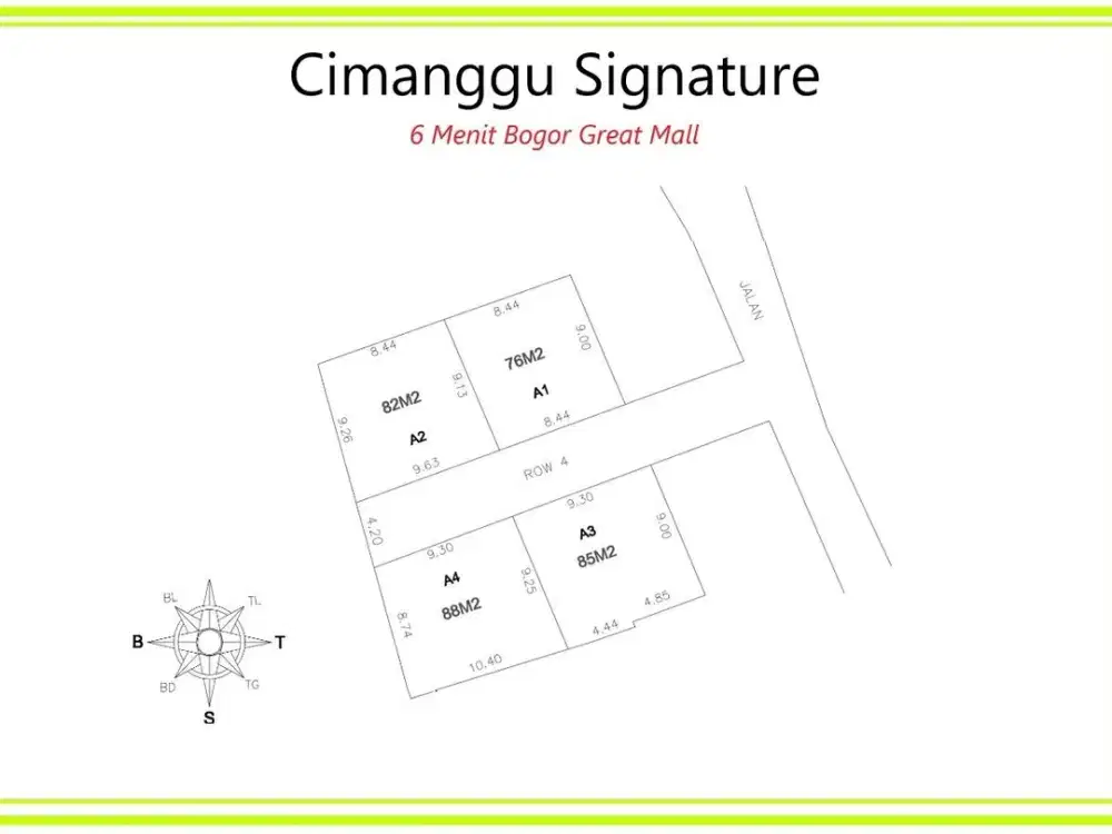 Kavling 12 Menit Plaza Jambu Dua Free SHM