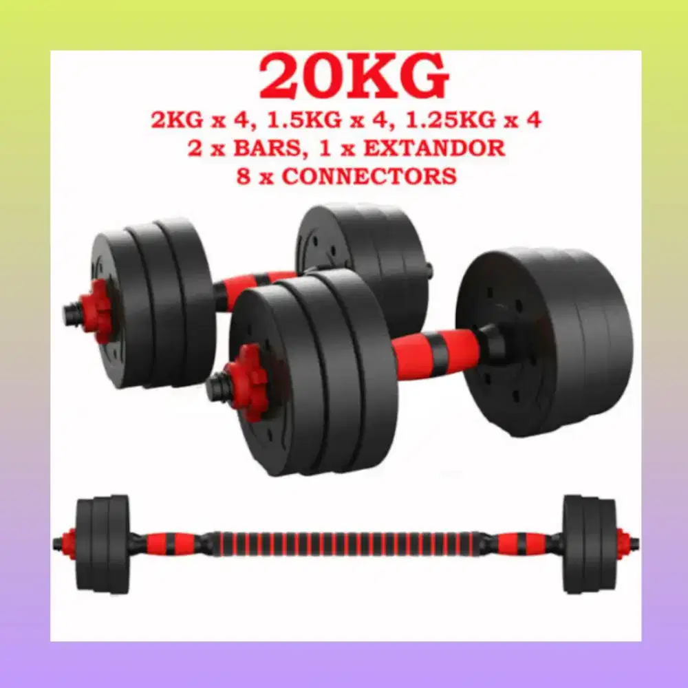 Dumble set 20kg PVC alat kebugaran TUL-386