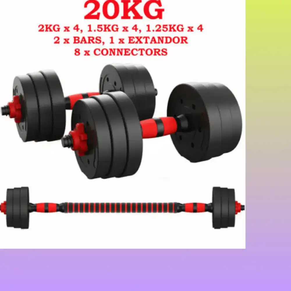 Dumble set 20kg PVC alat kebugaran TUL-386