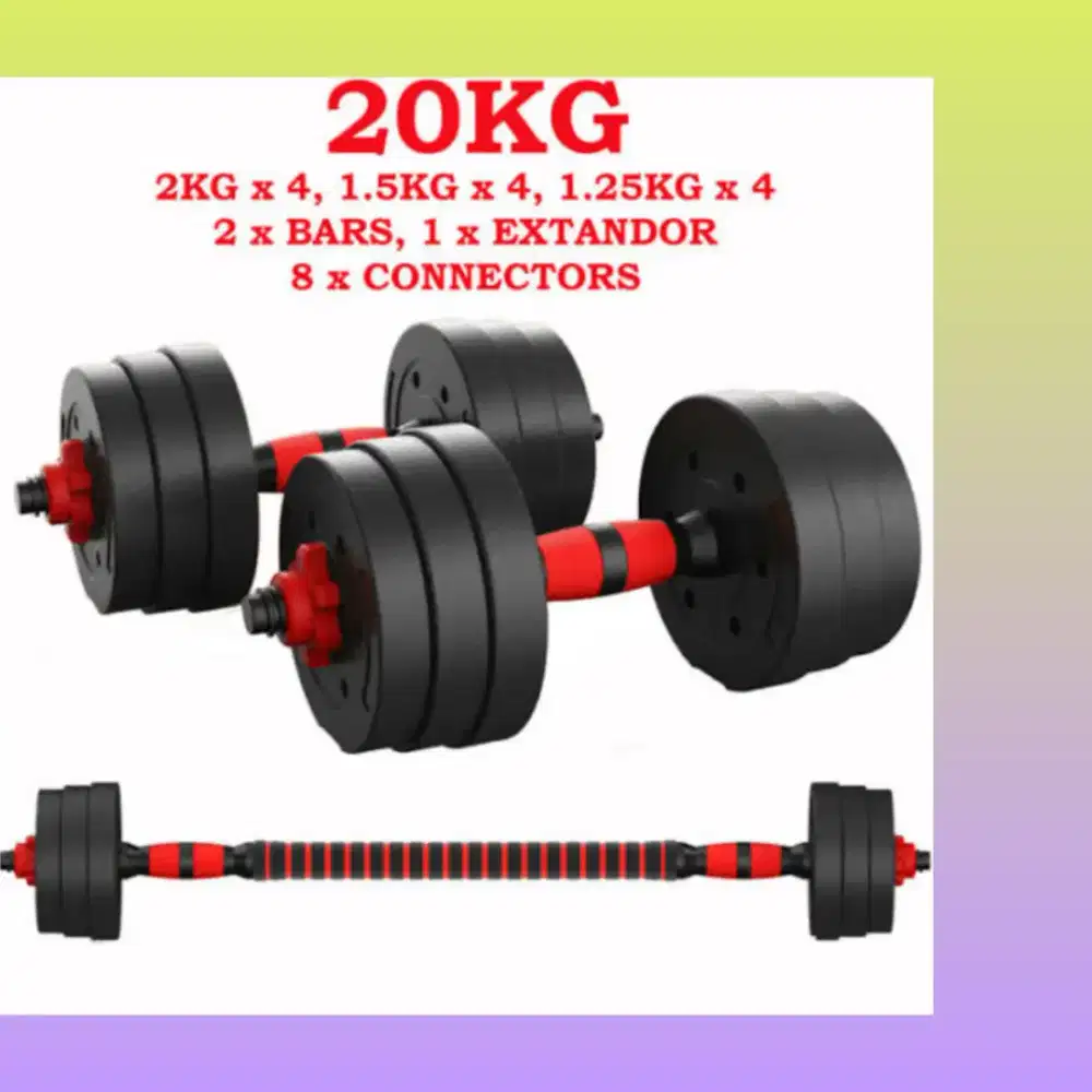 Dumble set 20kg PVC alat kebugaran TUL-386