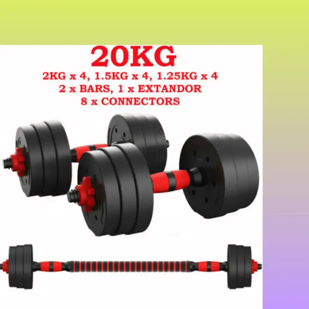 Dumble set 20kg PVC alat kebugaran TUL-386