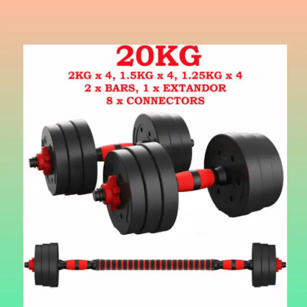 Dumble set 20kg PVC alat kebugaran TUL-386