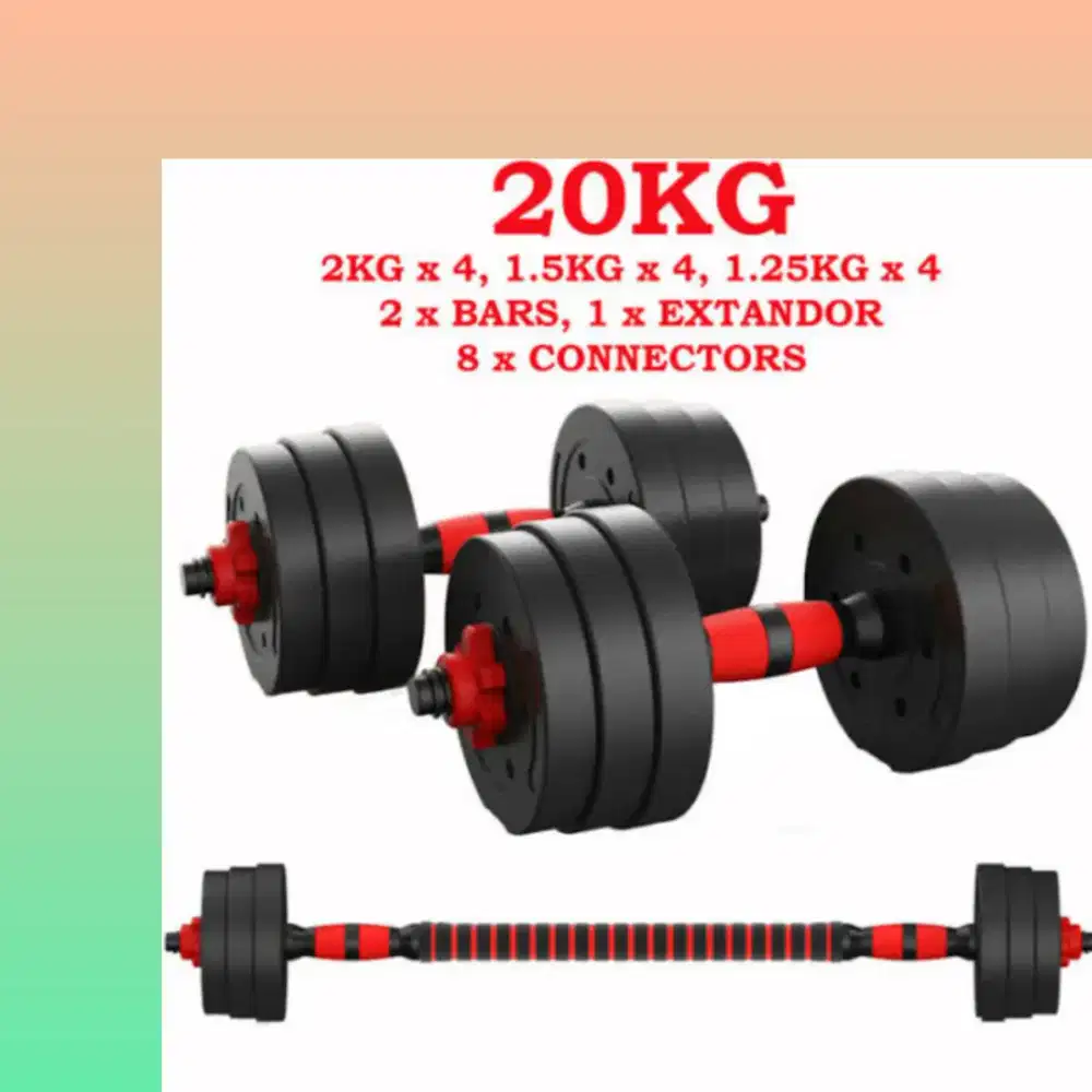 Dumble set 20kg PVC alat kebugaran TUL-386