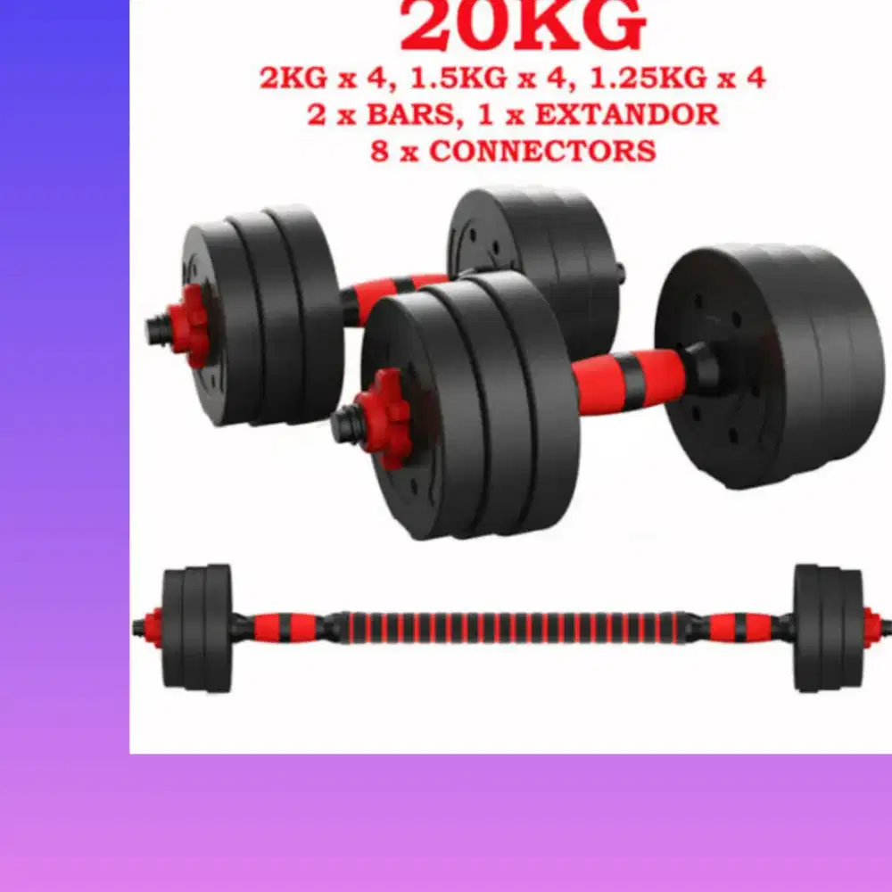 Dumble set 20kg PVC alat kebugaran TUL-386