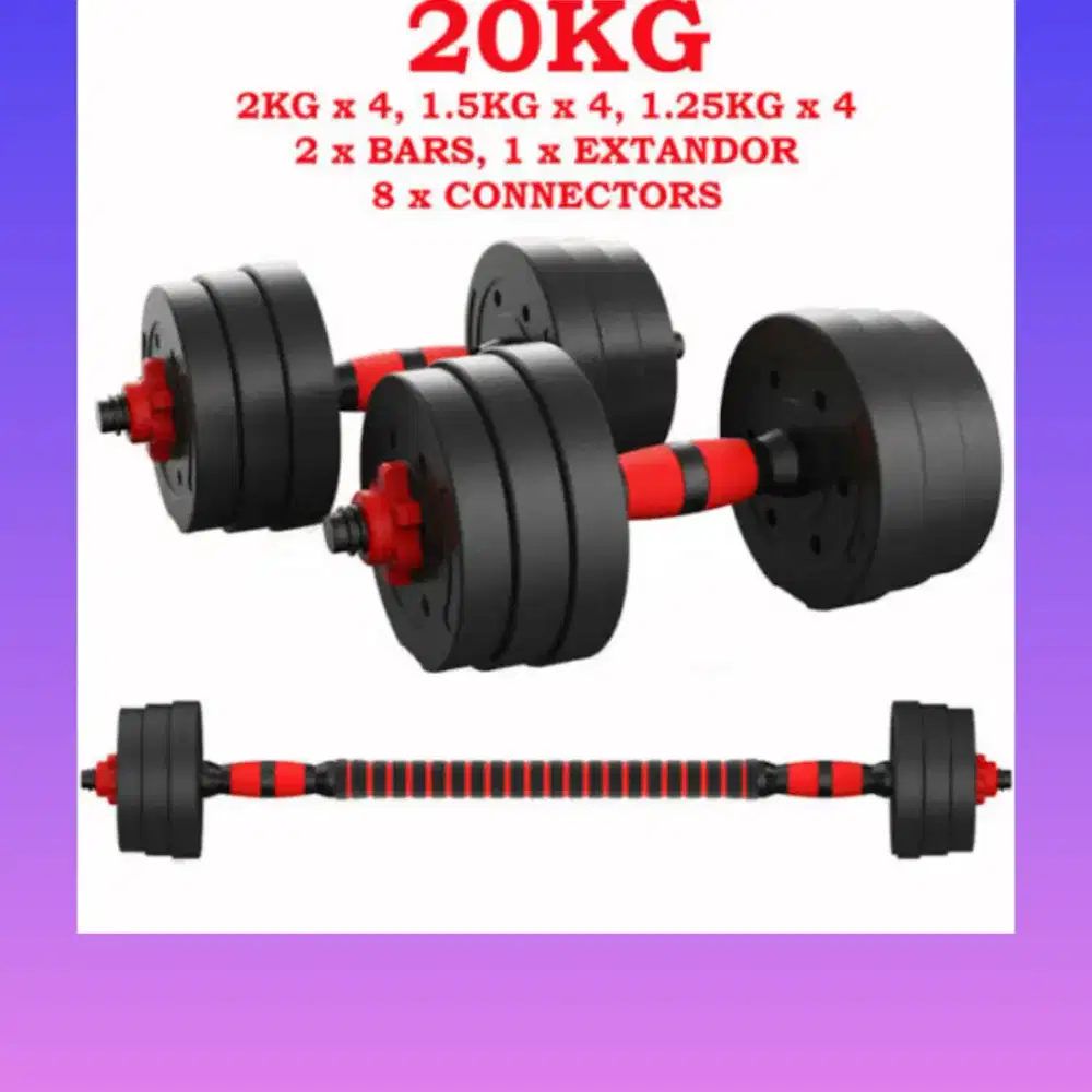 Dumble set 20kg PVC alat kebugaran TUL-386