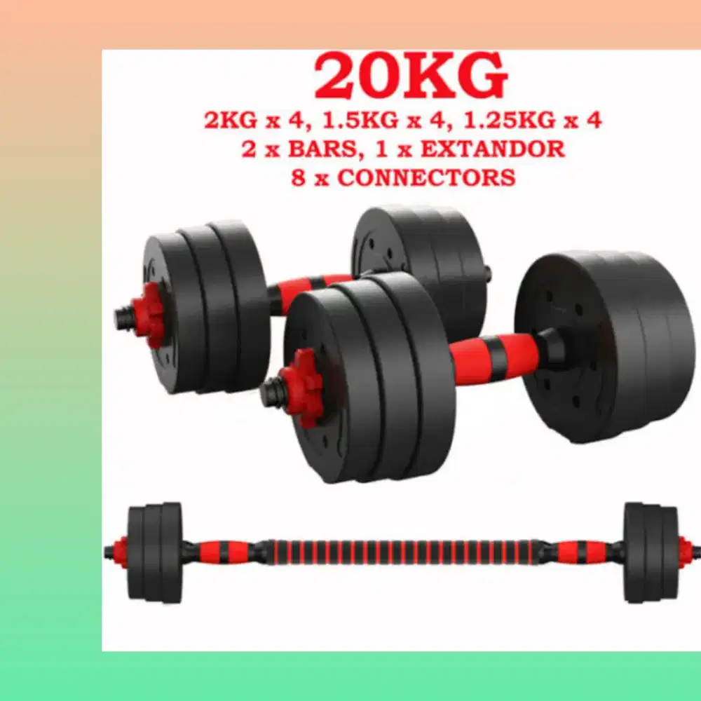 Dumble set 20kg PVC alat kebugaran TUL-386