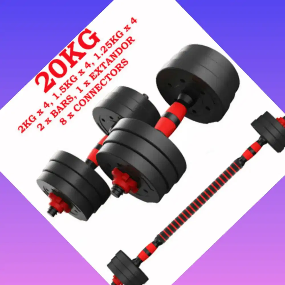 Dumble set 20kg PVC alat kebugaran TUL-386