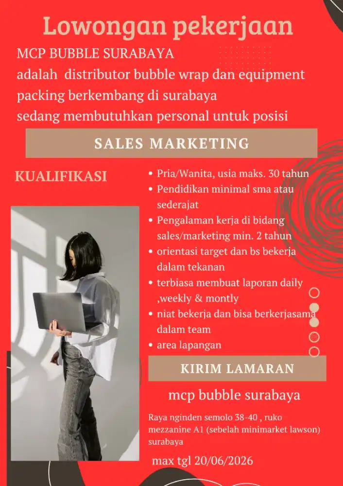 DI BUTUHKAN SALES LAPANGAN