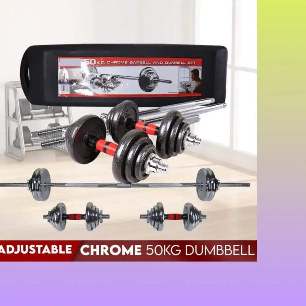 Dumble set 50kg full metal alat kebugaran HDX-925