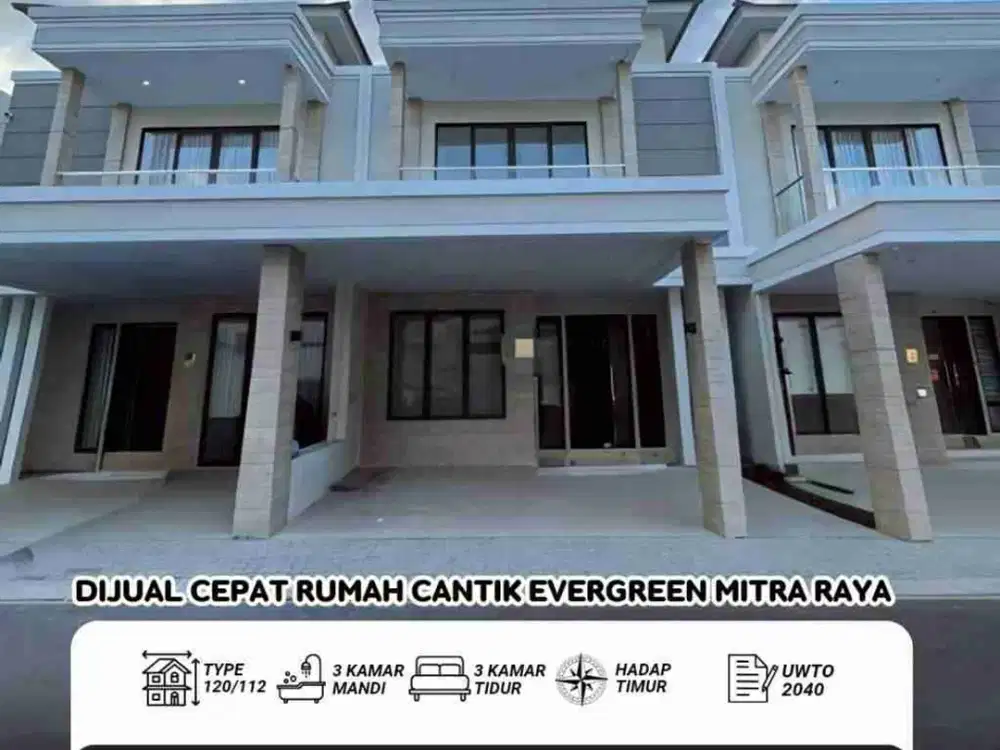 Dijual Rumah 2 Lantai evergreen mitra raya