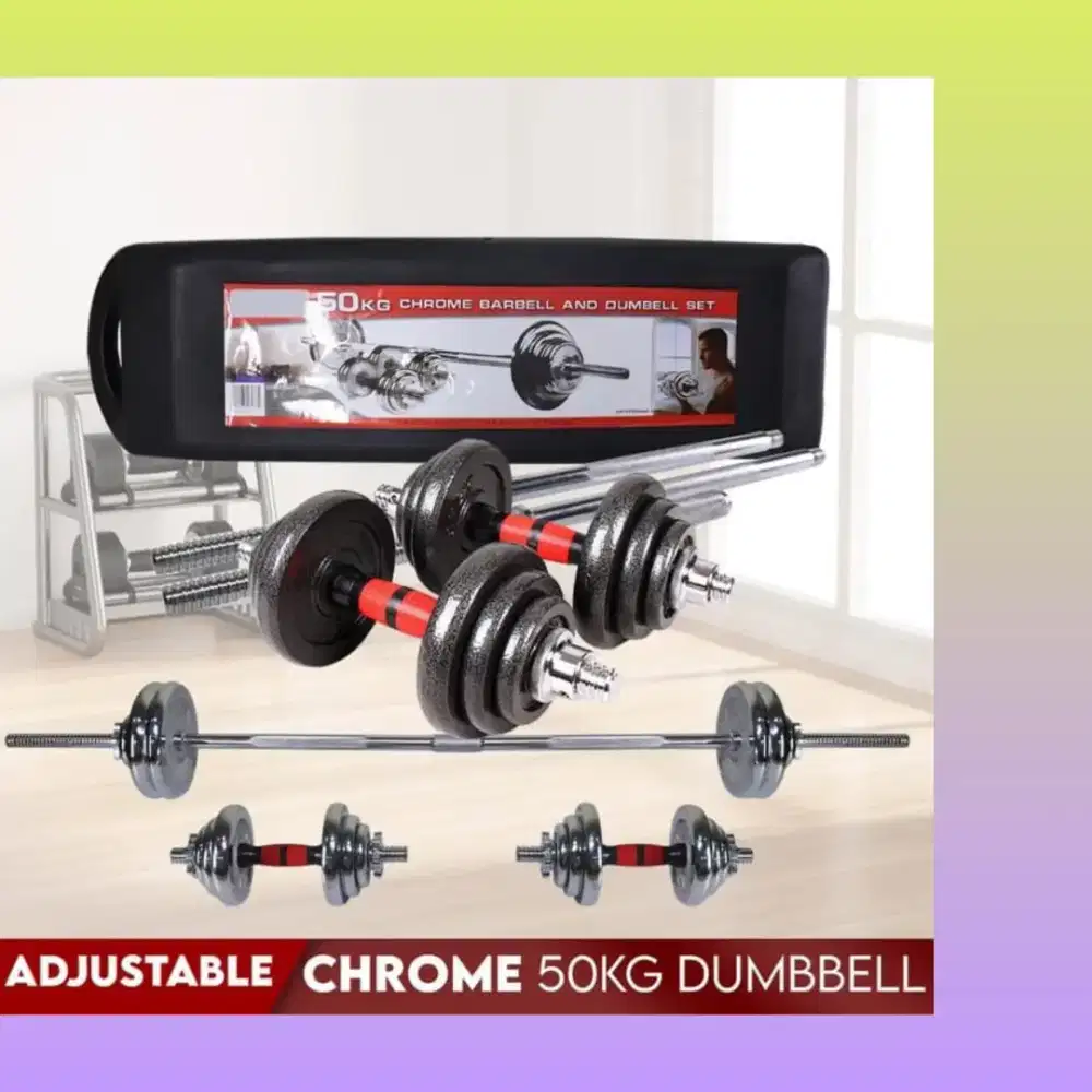 Dumble set 50kg full metal alat kebugaran HDX-925