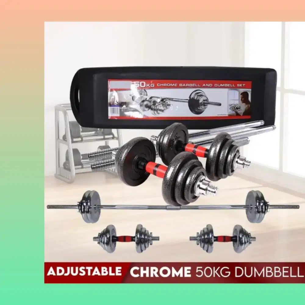 Dumble set 50kg full metal alat kebugaran HDX-925
