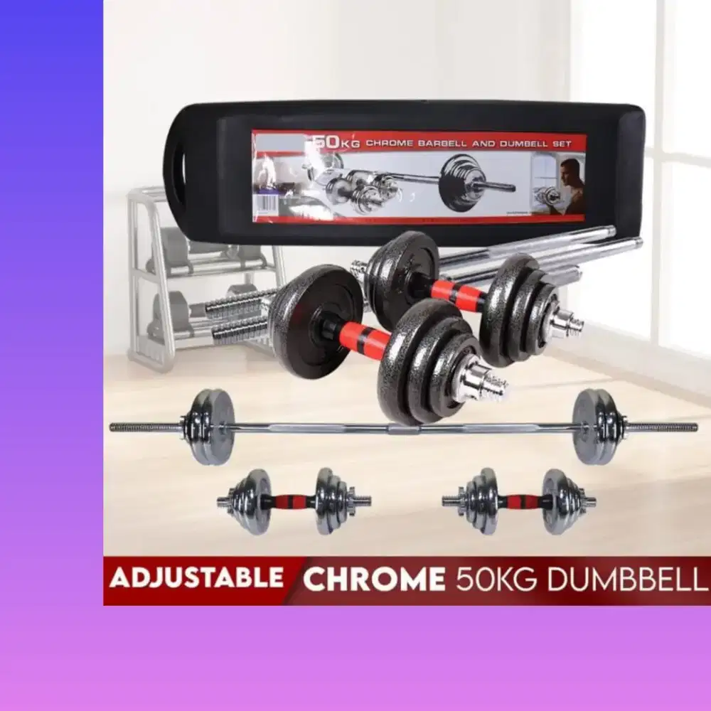Dumble set 50kg full metal alat kebugaran HDX-925