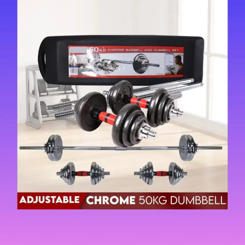 Dumble set 50kg full metal alat kebugaran HDX-925