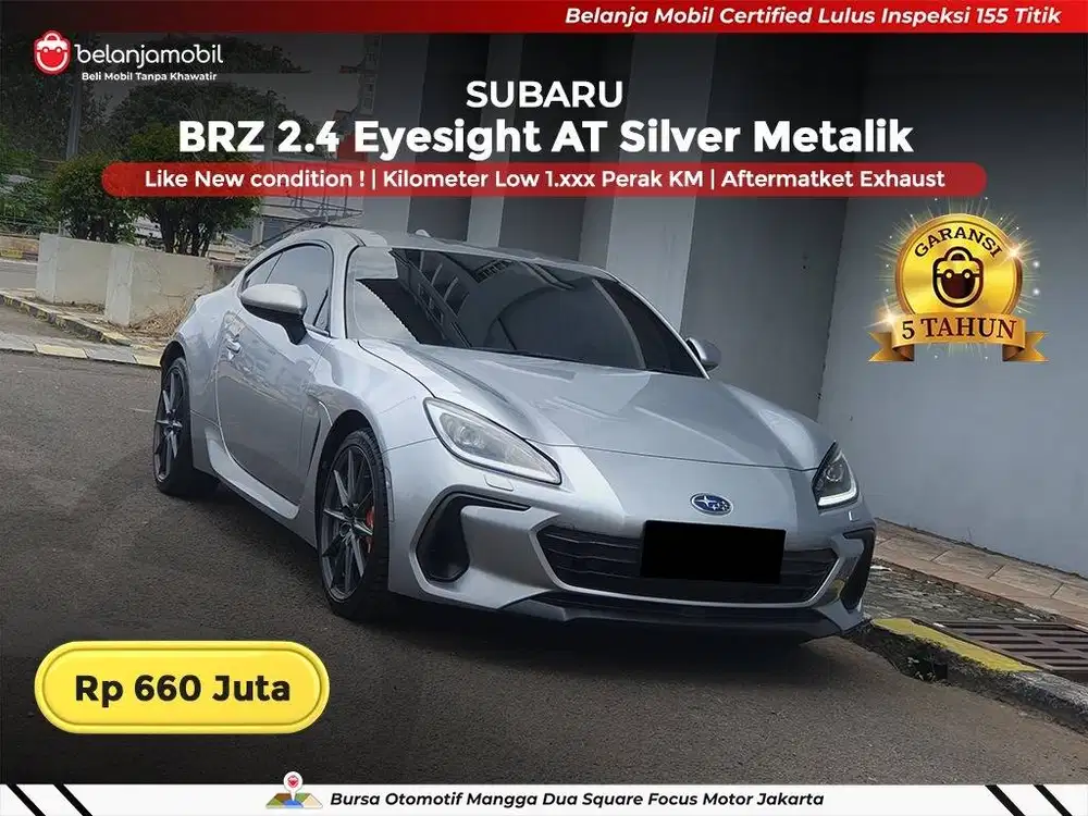 [ KM LOW 1RB ] Subaru BRZ 2.4 Eyesight AT Silver 2024/2025