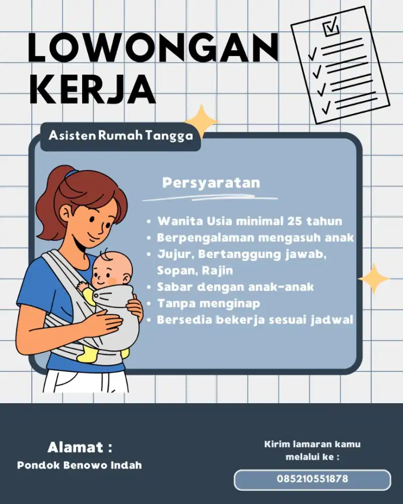 Asisten Rumah Tangga menjaga anak-anak