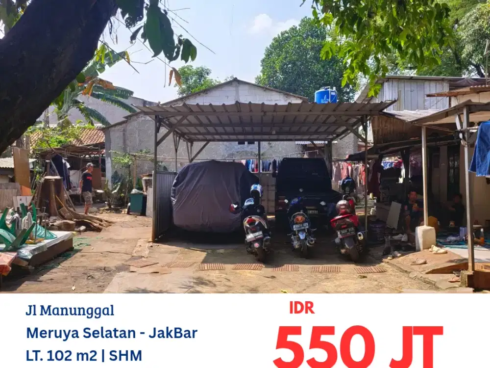 HFN0354 JUAL CEPAT tanah parkiran di jalan Manunggal, Meruya Selatan, Jakarta Barat