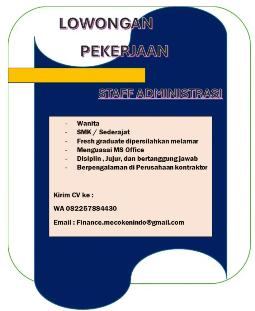 Lowongan kerja admin