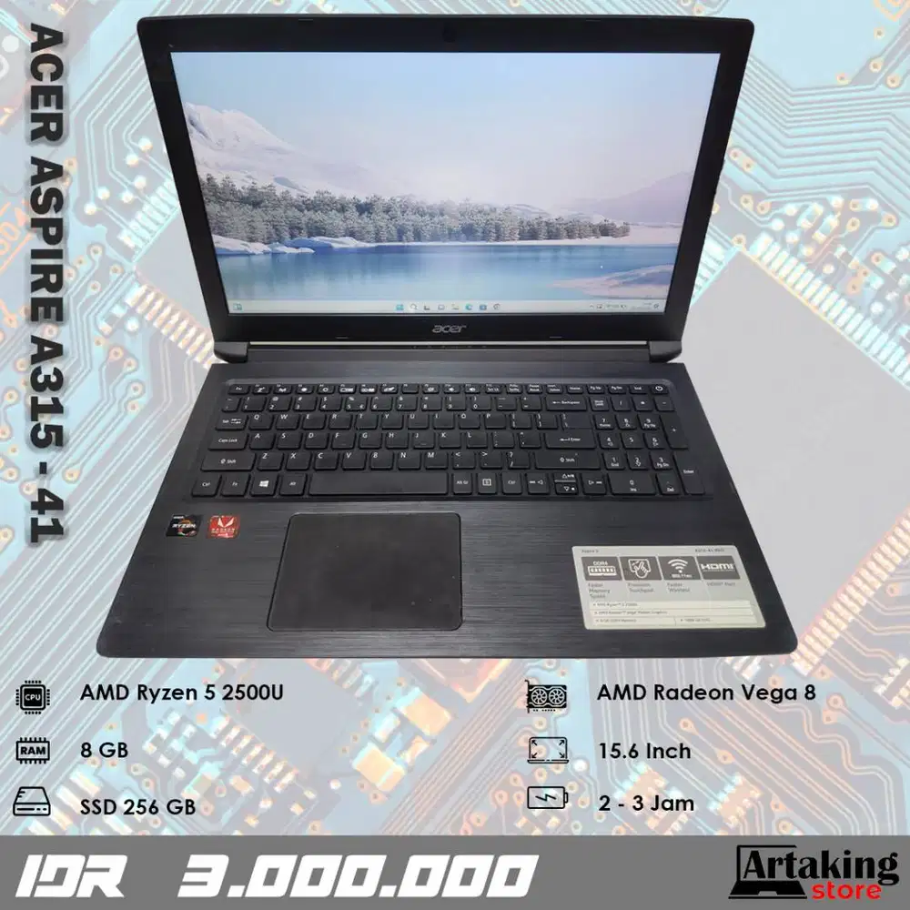 Acer Aspire A315 - 41 - Ryzen 5 - Ram 8 GB - SSD 256 GB