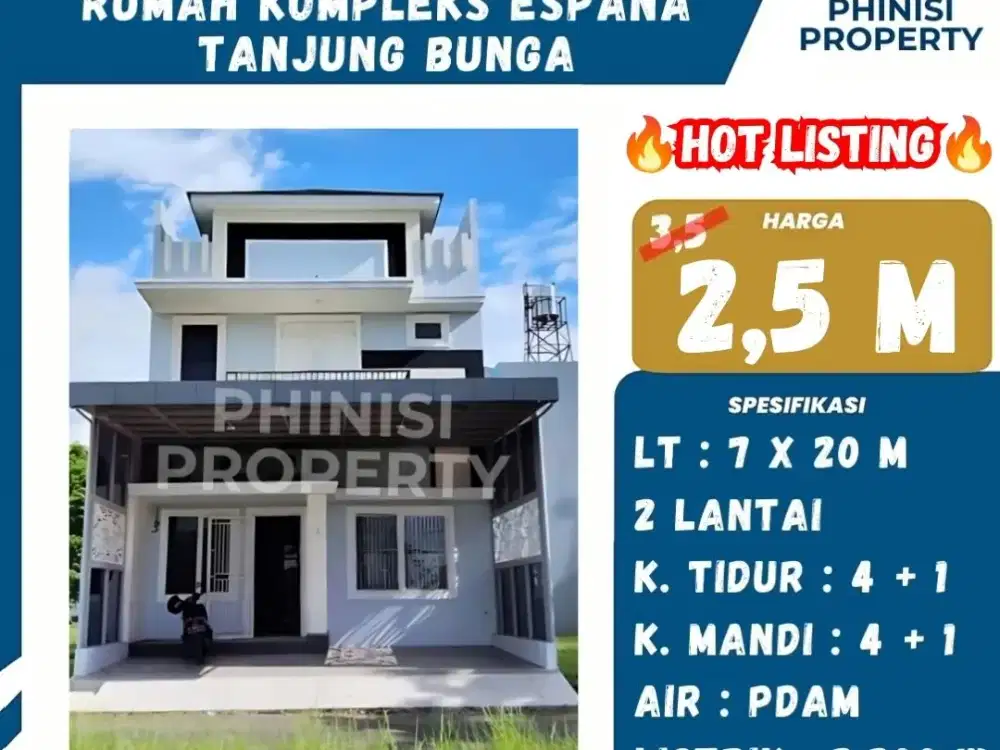 DIJUAL Rumah 2 Lantai di Espana Tanjung Bunga