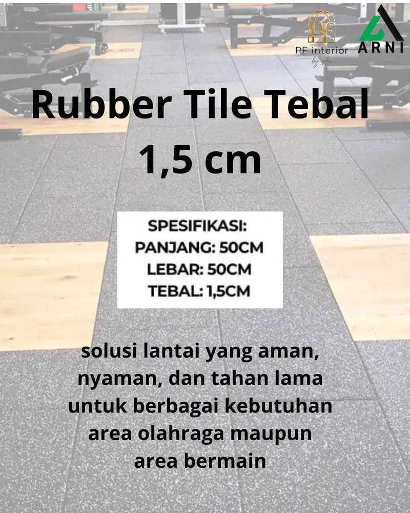 Rubber tile I ukuran 1,5cm I pembelian per m2
