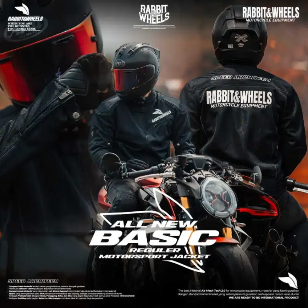 ALL NEW BASIC REGULER BLACK JAKET MSP RABBIT AND WHEELS