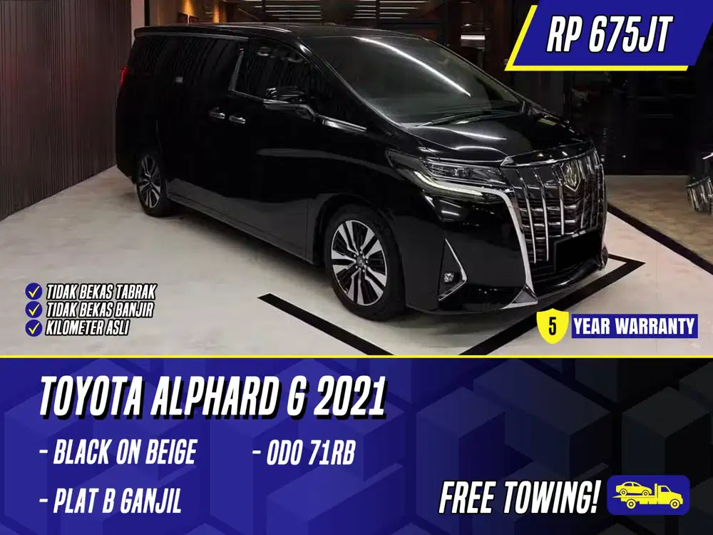 Toyota Alphard G 2021 Black on Beige Hitam