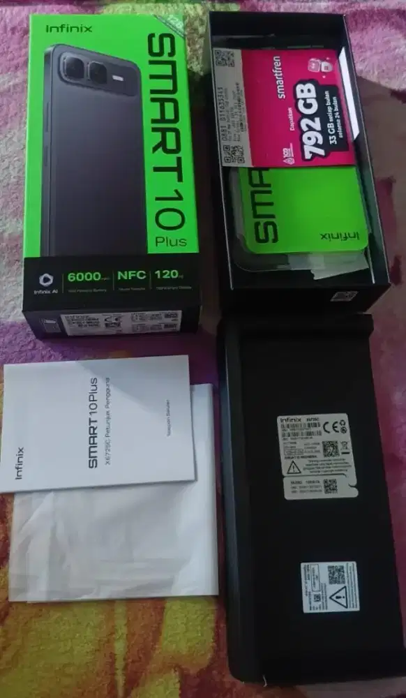 Infinix smart 10 plus ram 8/128 mulus full set