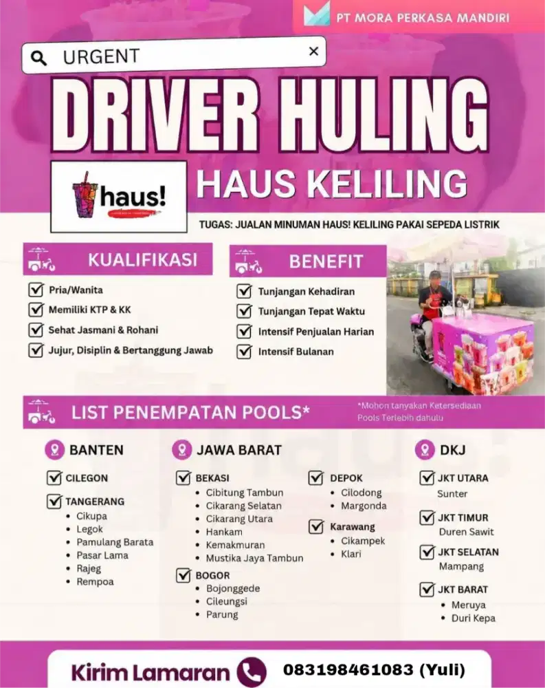 Lowongan kerja Driver Haus Keliling