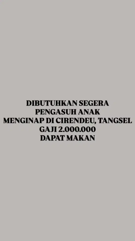 PENGASUH ANAK BABYSITTER