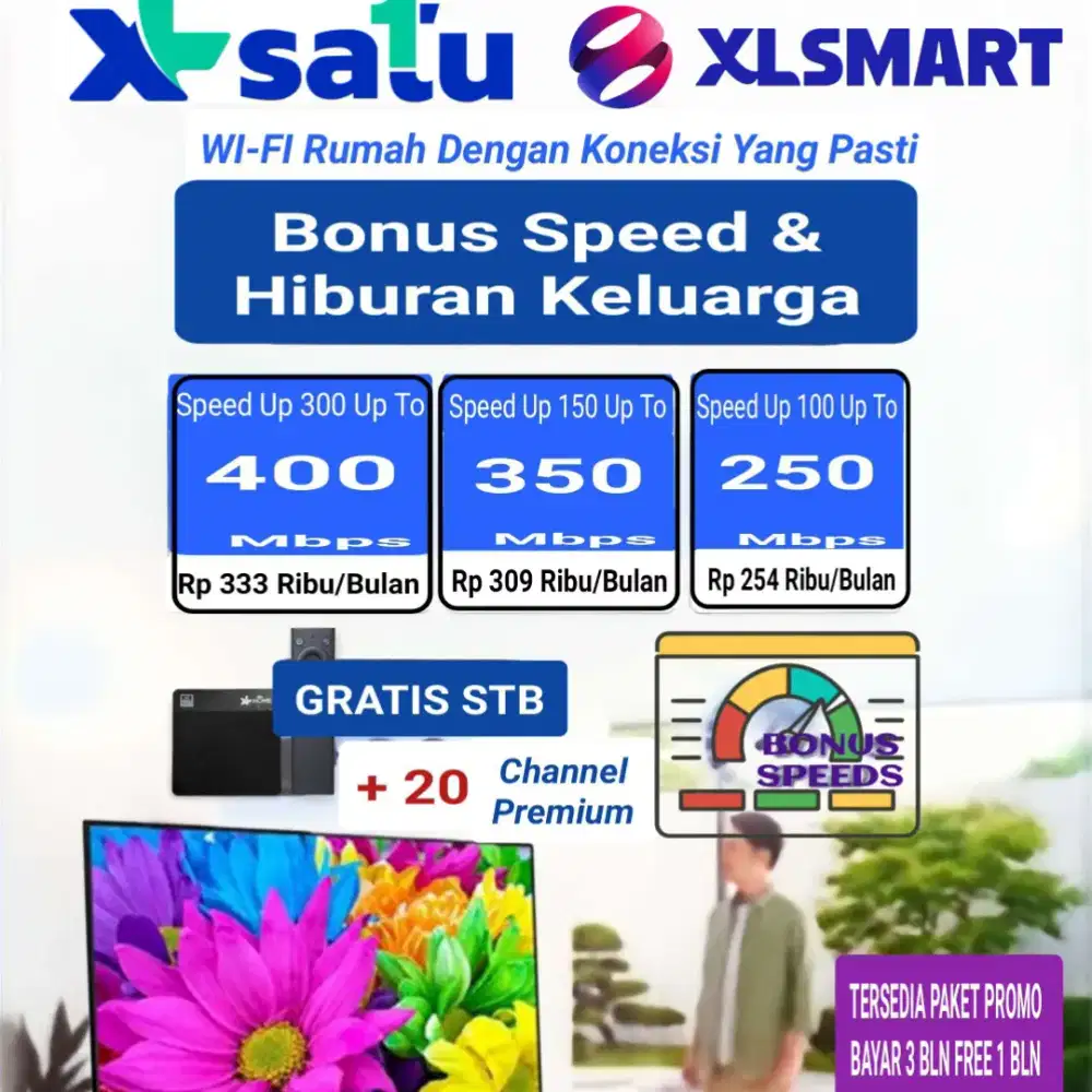 Pasang WI-FI GRATIS STB + 20 Channel TV Premium
