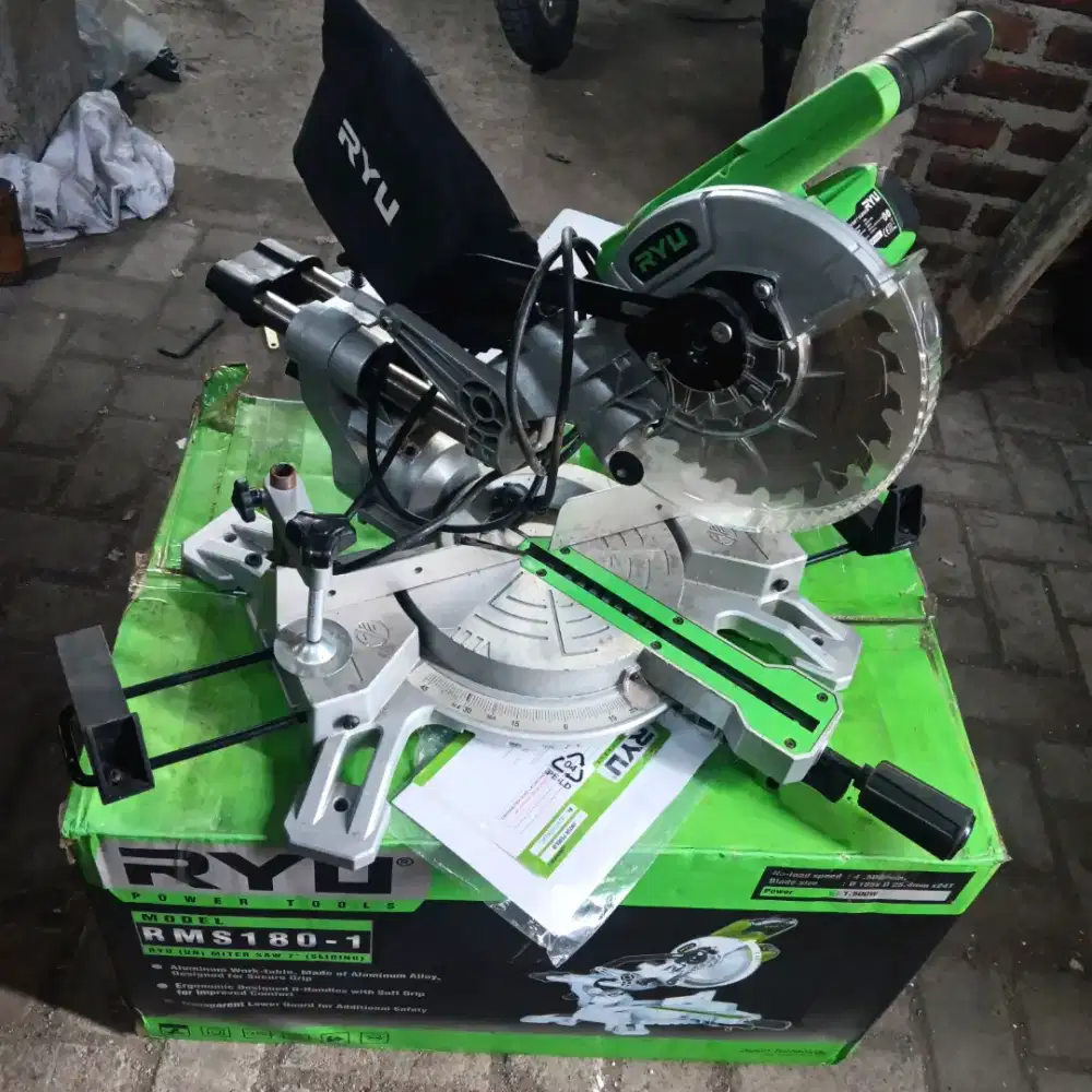 Miter saw ryu RMS180-1 mesin potong kayu