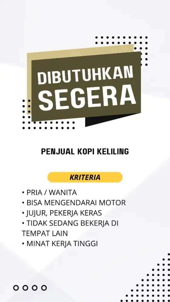 LOKER KOPI KELILING