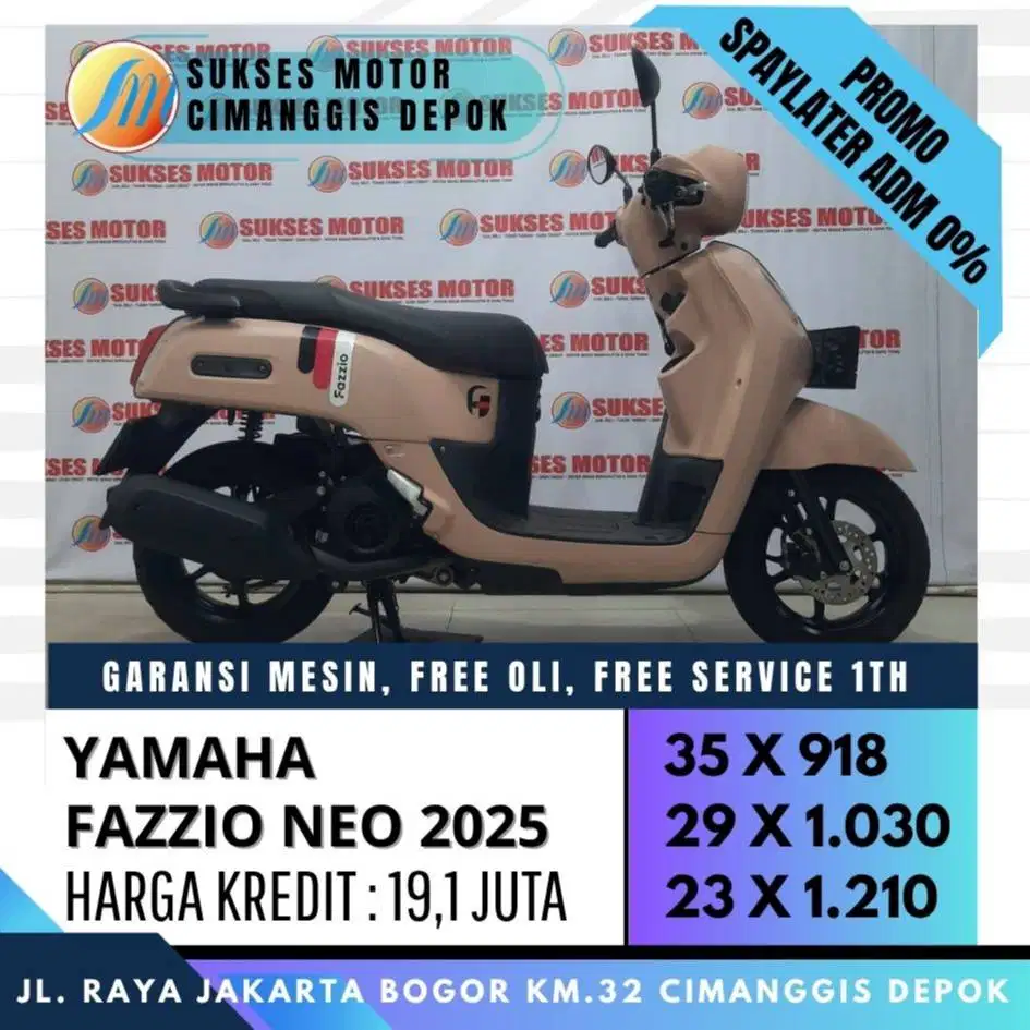 FAZZIO NEO 2025 CASH KREDIT CC PAYLATER BISA [SUKSES MOTOR]