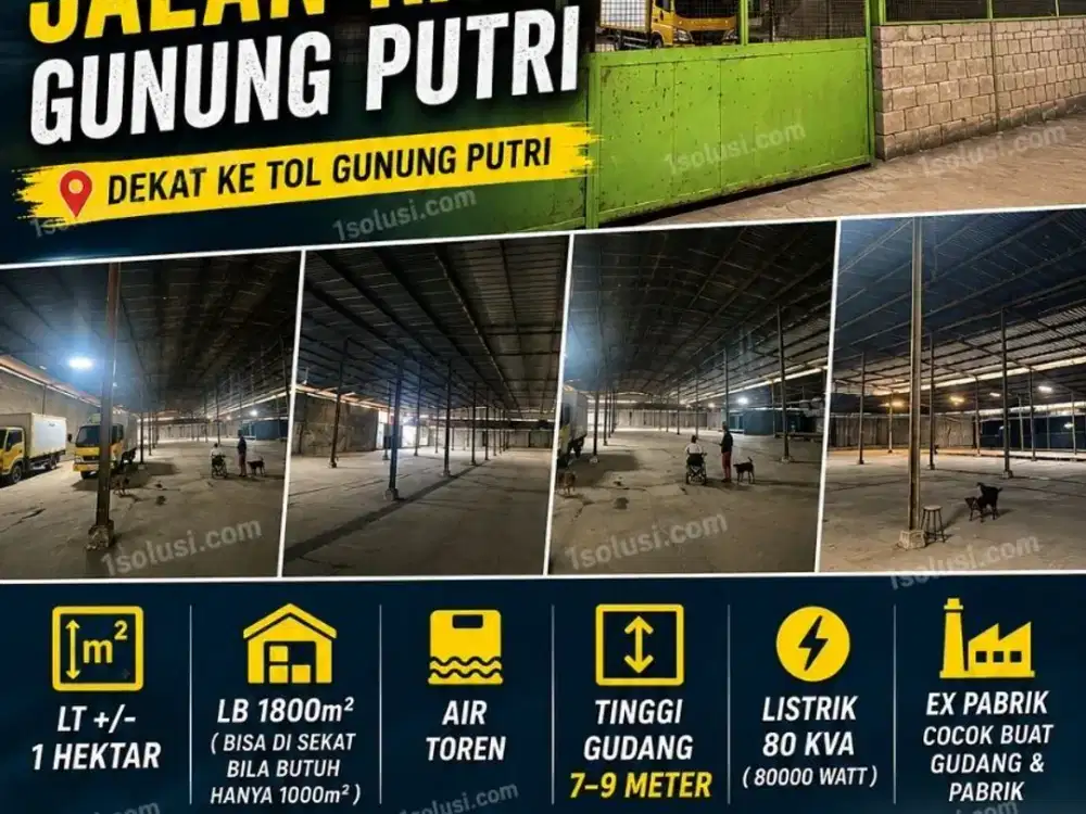 disewakan gudang industri 1000-1800m2 akses kontainer 40ft