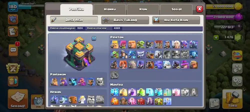 Dijual Akun COC new Th 14 all max otw ke th 15