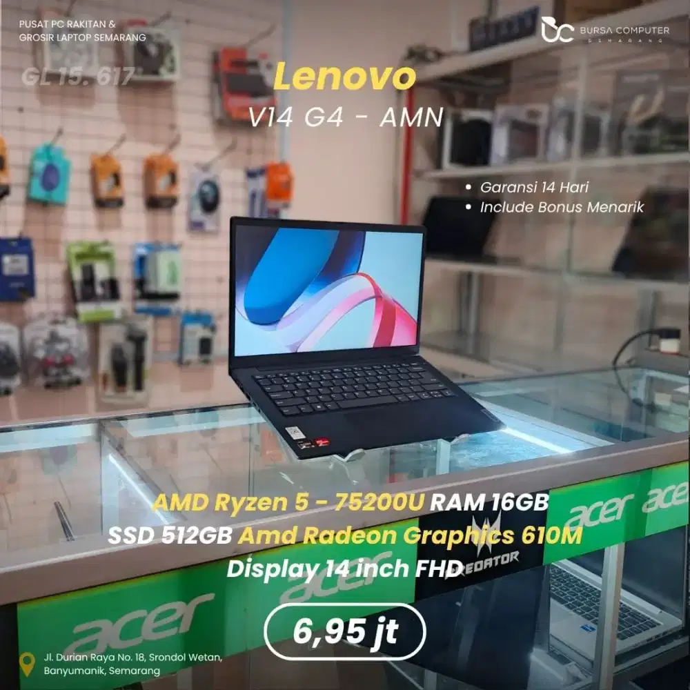 LENOVO V14 G4 AMN | Ryzen 5 7520U 16GB 512GB