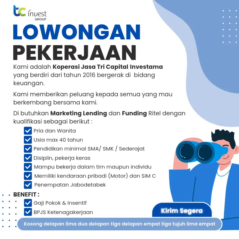 LOWONGAN KERJA (MARKETING LENDING DAN FUNDING)