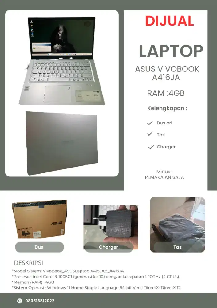 Laptop Asus A416JAO th.2022