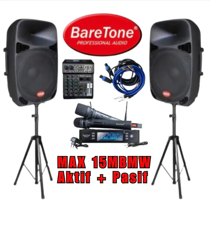 Speaker Bluetooth Baretone Aktif Pasif 15 incj