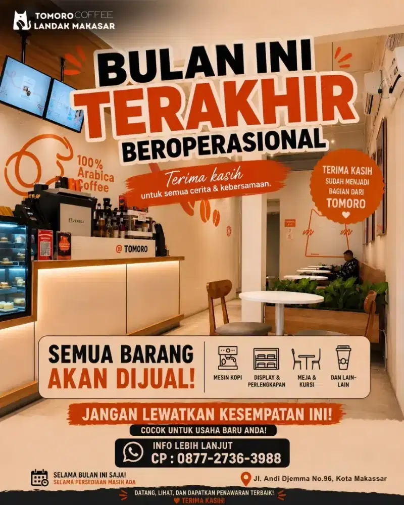 Barang bekas ex tomoro coffee
