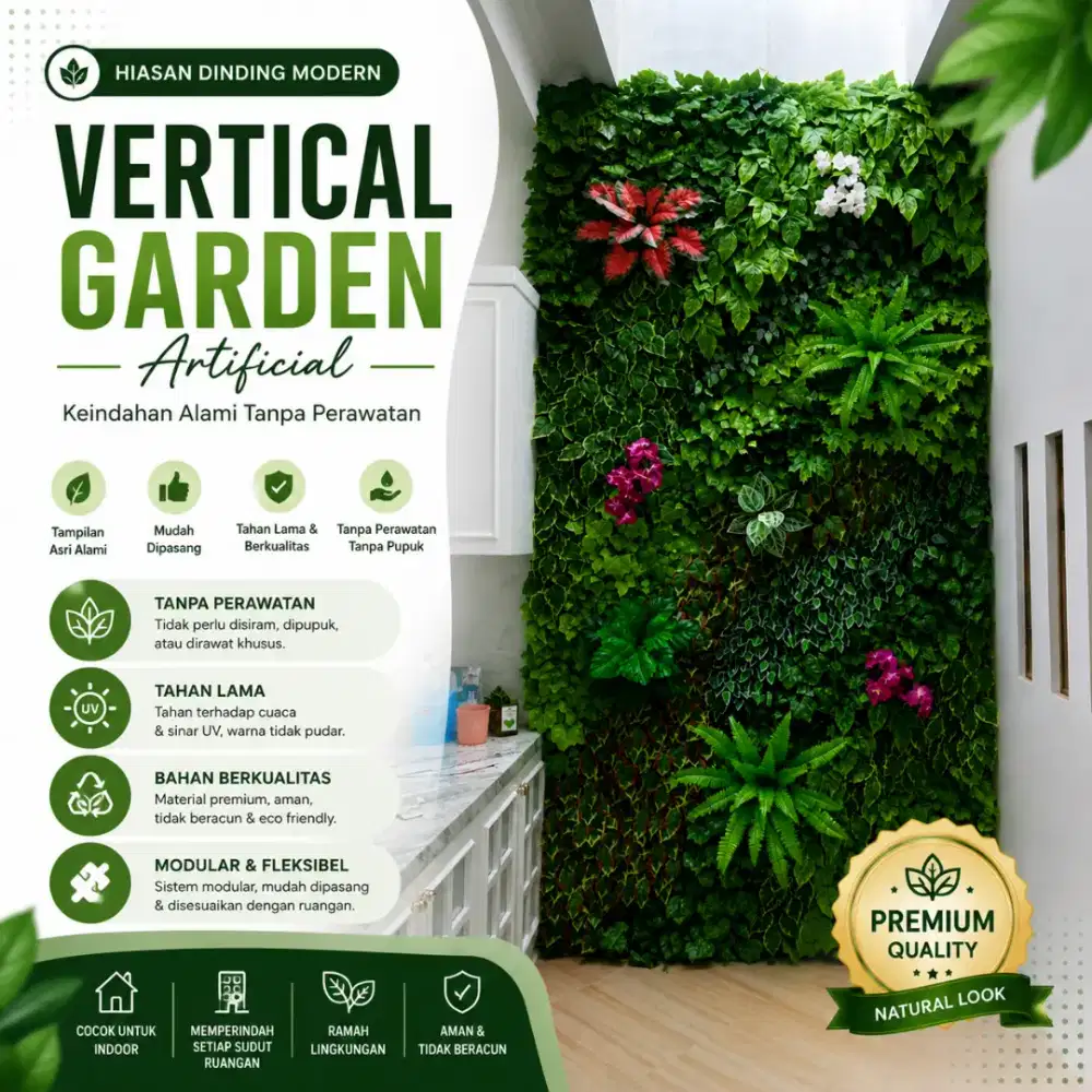 Jasa Pembuatan dan Pemasangan Vertical Garden Artificial
